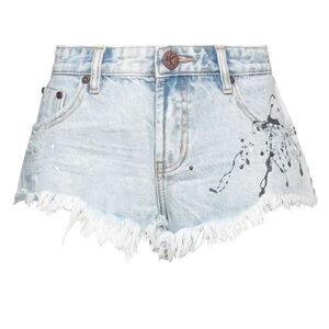 One Teaspoon NWT Bonitas Low Waist Denim Shorts - Florence Painted 33